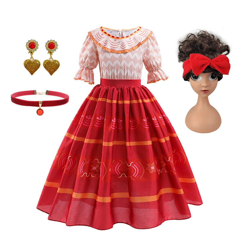 Kids Encanto Cosplay Princess Dress