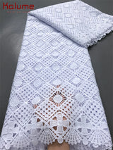 New White African Guipure Cord Lace Fabric