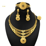 New France Luxury 24k Gold Color Jewelry Set