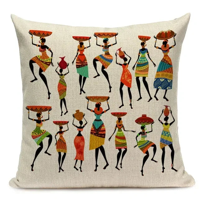 New African Woman Cushion Cover