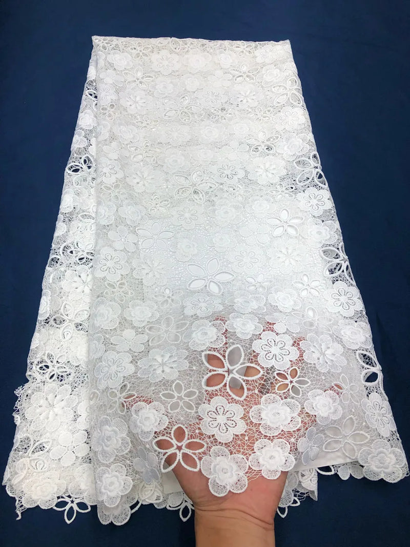 High Quality Lace Water Soluble Embroidered Fashion Soft  Lace Fabric