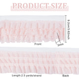 New Pink Double-Layer Pleated Chiffon Lace