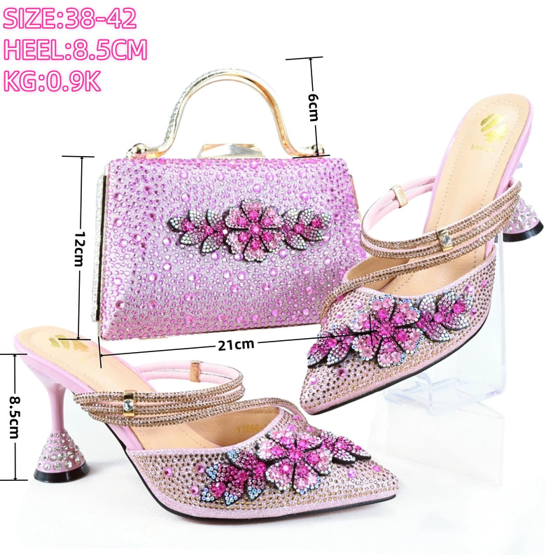 Italy Party Pumps Matching Shoe and Bag Set