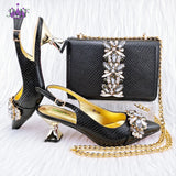 Big Diamond Decoration Shoes and Bag Set