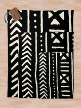 African mud cloth black and white Throw Blanket