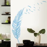 New Creative Birds Flying Feather Wall Sticker