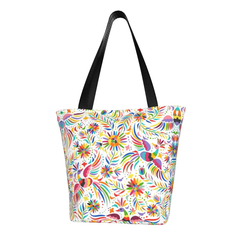 New Mexican Spanish Embroidery Flowers Tote Bags