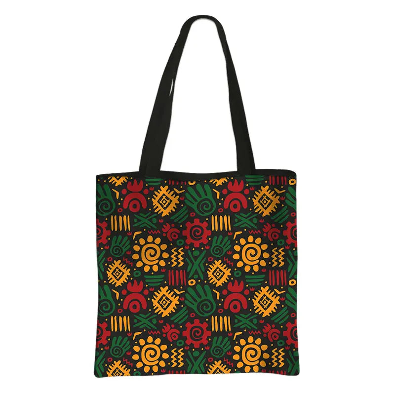 Afro Tribal Ethic Print Shopping Bag