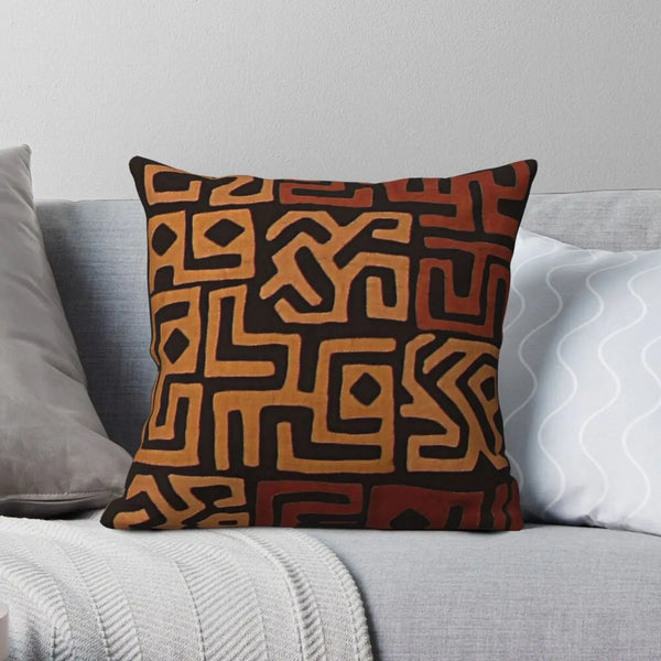 African Mud Cloth Square Pillowcase