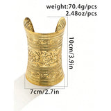 Women Gold Silver Color Wide Face Heavy Metal Bracelet