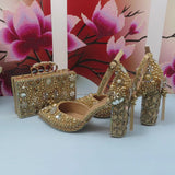 New Brand Luxury Crystal Bridal Wedding shoe and purse