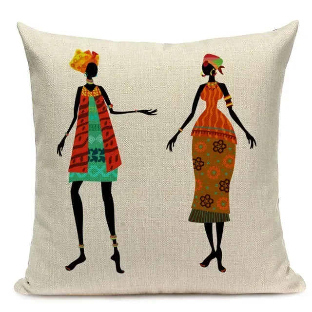 New African Woman Cushion Cover