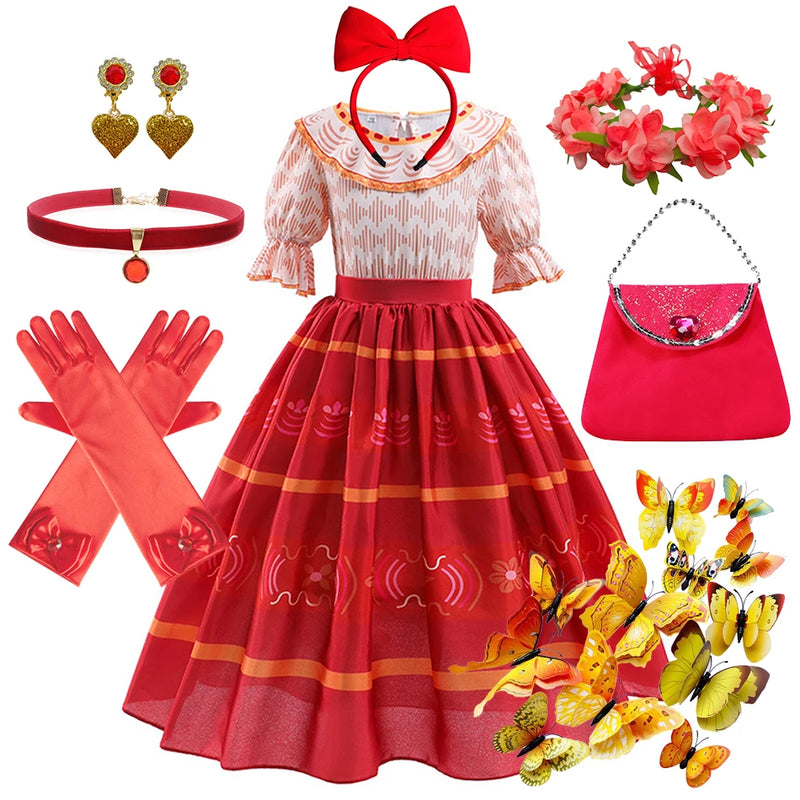 Kids Encanto Cosplay Princess Dress