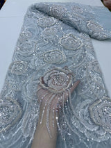 New Luxury African Mesh Lace Sequin Fabric