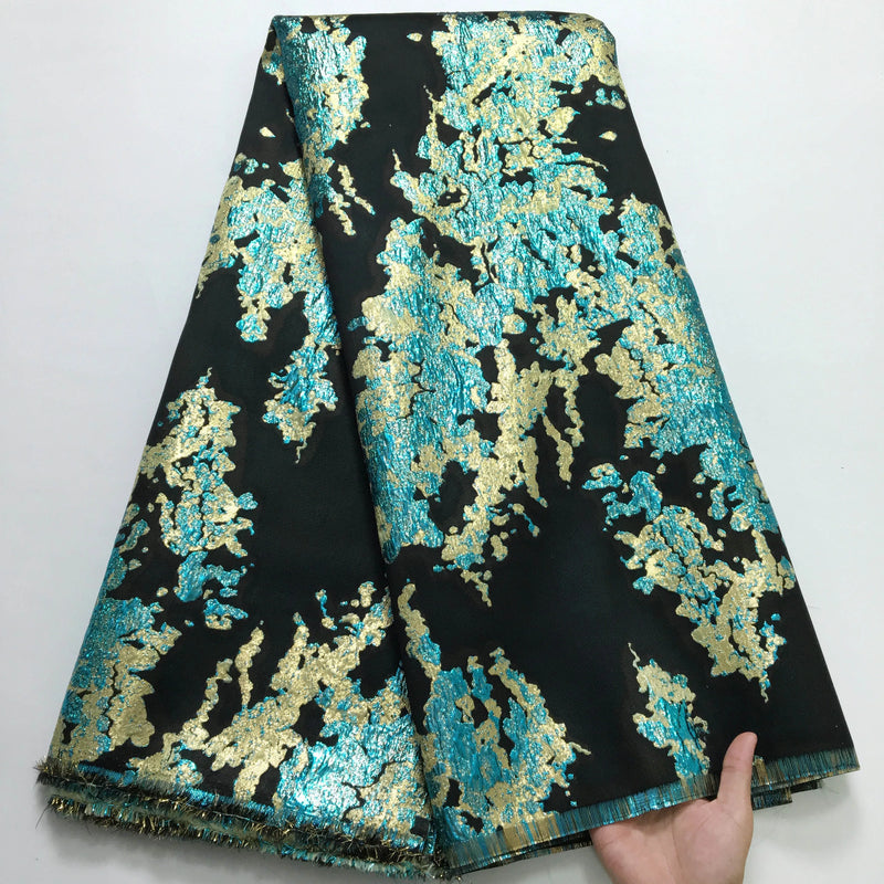 Nigerian Jacquard Damask African Brocade Tulle Lace Fabric