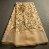 High Quality African Sequined Lace Fabric