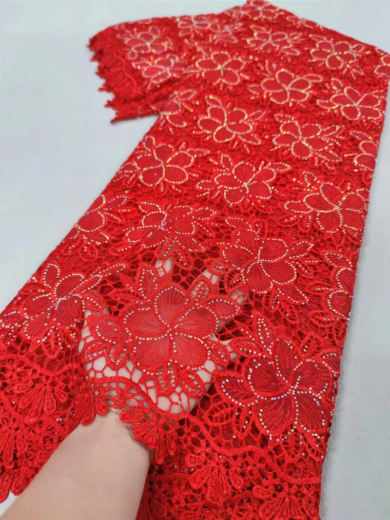 High Quality African NigerianChiffon Cord Lace Fabric