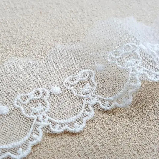 New Little Bear Cotton Mesh Embroidery Lace