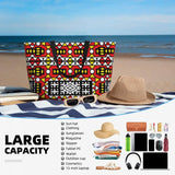 Women Large Capacity African Wax Design Gym Beach Travel Bags