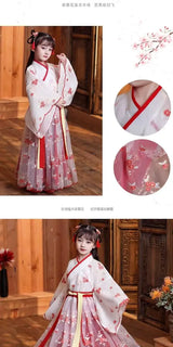 Children Kimono China Traditional Vintage Ethnic Antique Dress