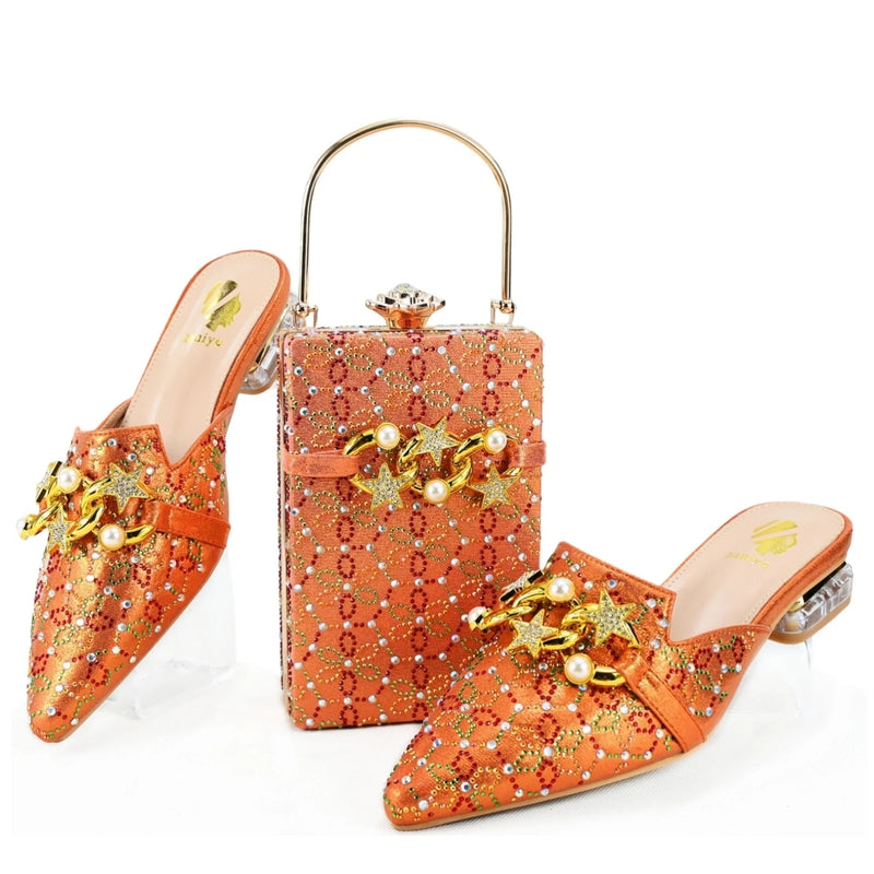 MEOD  Peach  Color Shoes and Bags Set