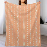 New peach pink and white Throw Blanket