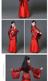 Children Girls Lion Dance China Clothing