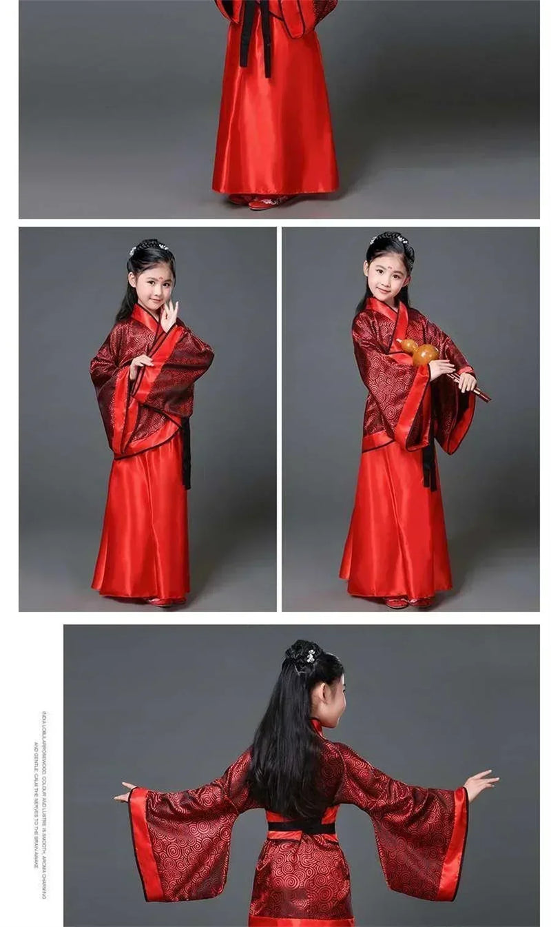 Children Girls Lion Dance China Clothing