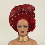 High Quality Latest Nigerian Wedding Women Auto Gele Turban