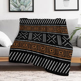 African Bogolan Mud Design Throw Blanket