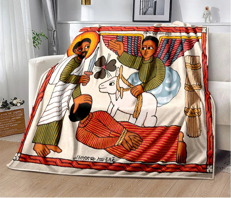 Africa Ethiopian Painting Art Cartoon Blanket