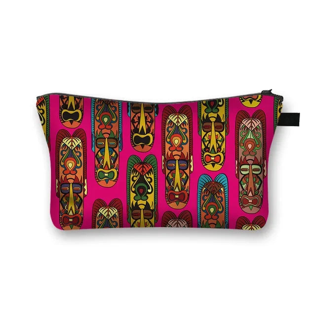 African Woman Print Cosmetic Bag