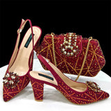 Italian Design Fashion Shoes with Matching Bag Set