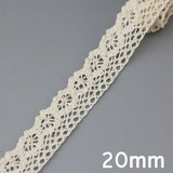 New White Beige Cotton Embroidered Lace