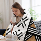 African Tribal Bogolan Pattern Throw Blanket