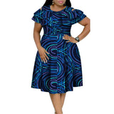 New Bazin Riche African Ruffles Collar Dresses