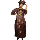 New African Bazin Embroidery Design Dress