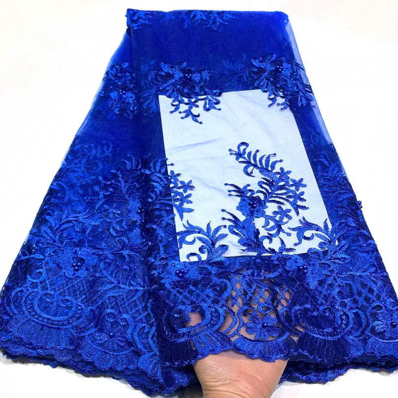 High Quality Lace Embroidery Beads French Nigerian Lace Fabric