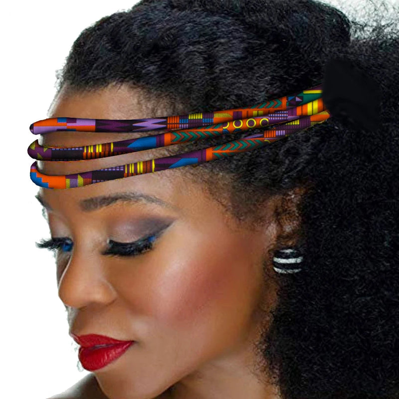 African Wax Print Headband Colorful Kente