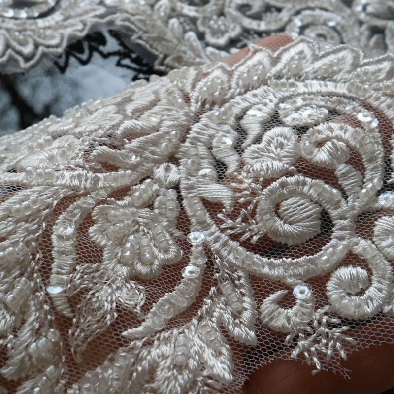 New luxury beaded embroidery lace