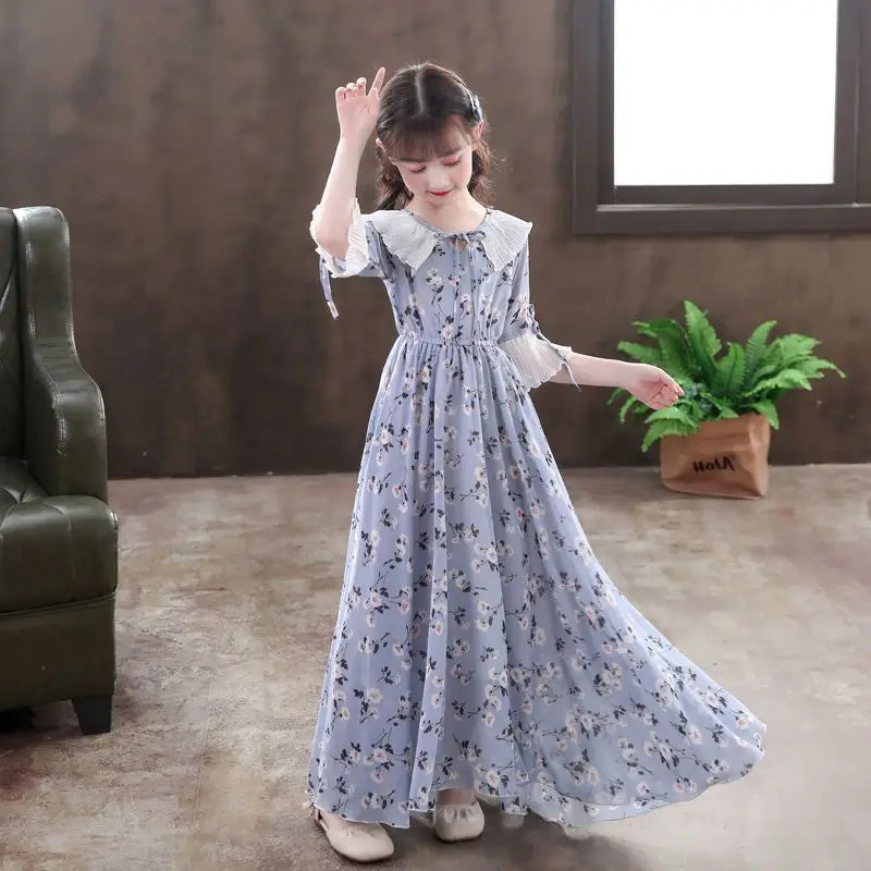 5-16Y Kids Floral Princess Party Dresses