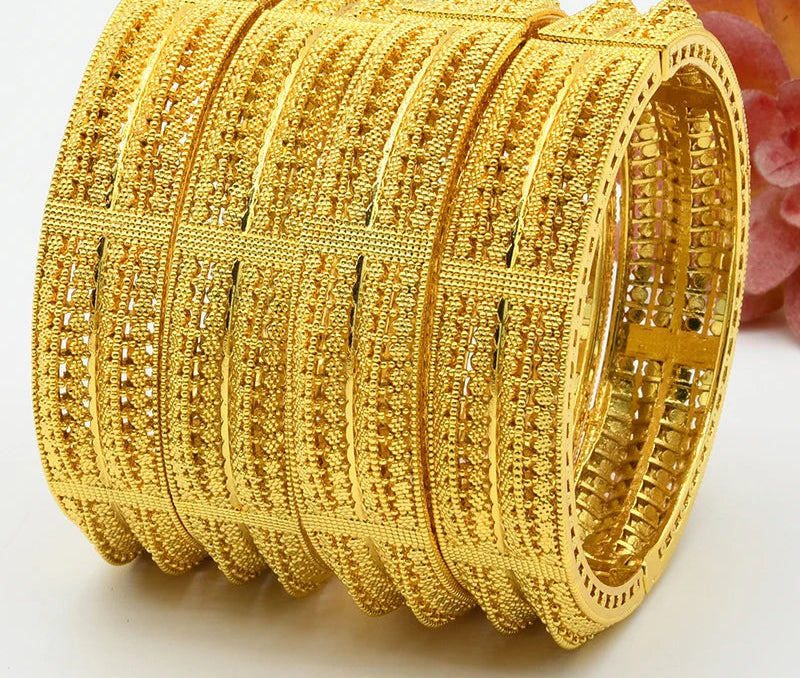 ANIID 24K Gold Color Bangle Bracelet