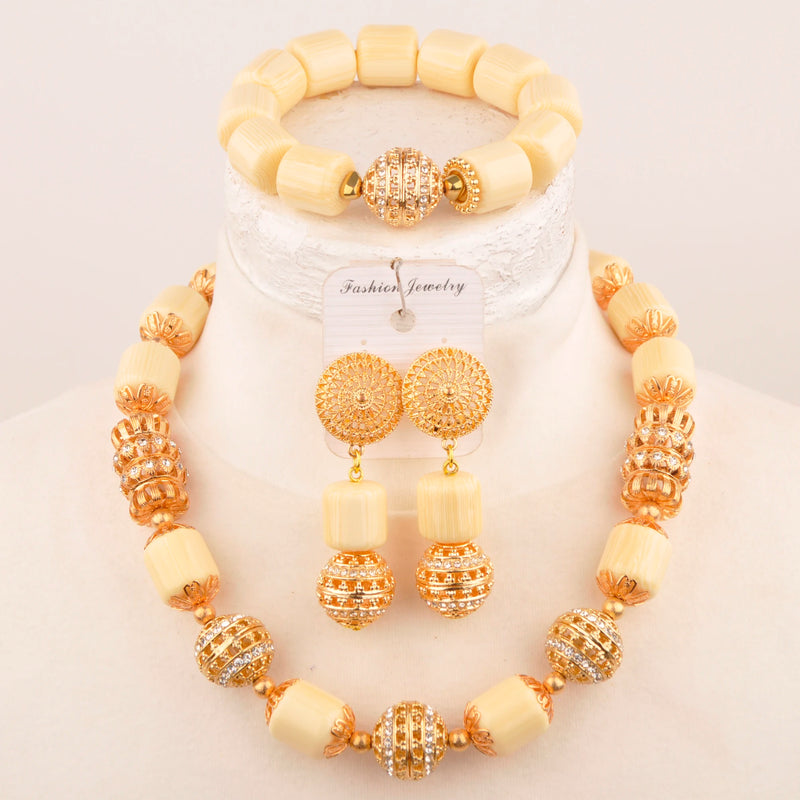 New Artificial Coral Bead Necklace Sets