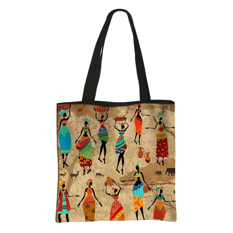 Afro Tribal Ethic Print Shopping Bag