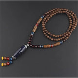 New Style Feather Elephant Wood Beaded Stone Necklace