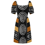 African Mud Cloth Artwork Sleeveless Dress