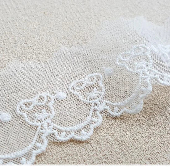 New Little Bear Cotton Mesh Embroidery Lace