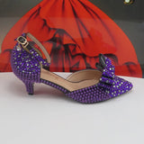 New arrival Purple Pearl Bridal shoes and Bag Set