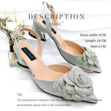 Flower Design Party Wedding Women Shoes and Bag