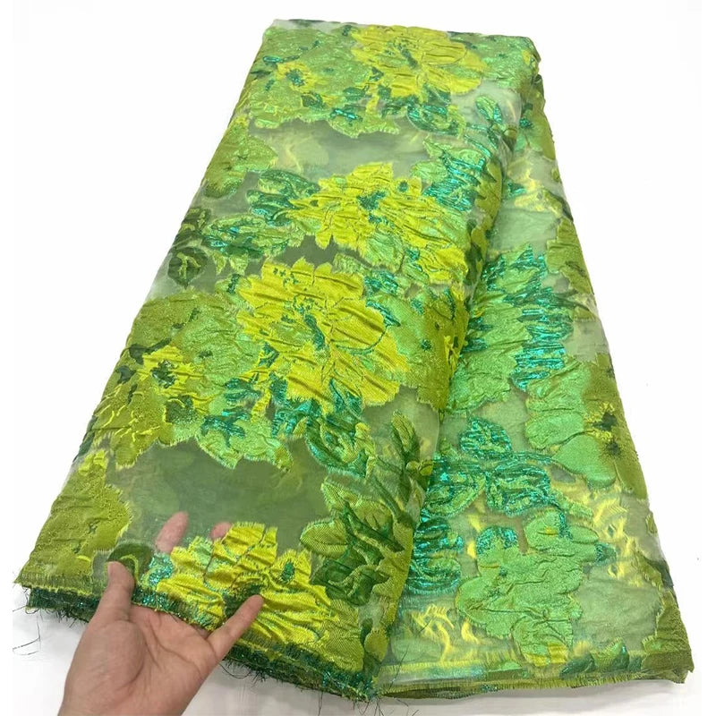 New Green African Tulle Lace Fabric